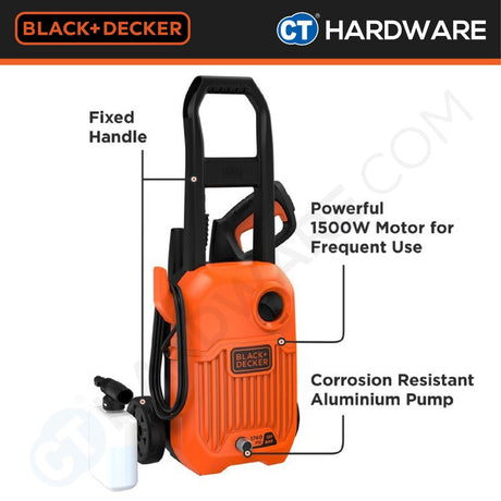 BLACK+DECKER BEPW1750 High Pressure Washer 120 Bar 1500W (Replacing Waterjet Model BW15)