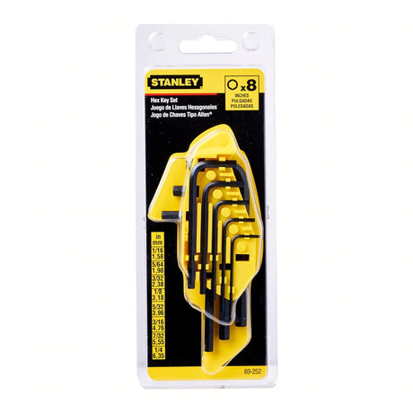 Stanley 69-252 Hex Key Set 8 pcs Short Arm (Imperial)