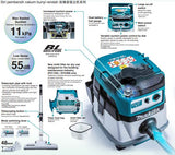 MAKITA DVC155LZX3 CORDLESS VACCUM CLEANER 18V X 2 105W 11KPA 2.1M3/MIN NO BATTERY & CHARGER ( SOLO )