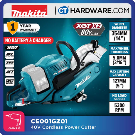 Makita CE001GZ01 XGT 40Vmax X2 Cordless Brushless Power Cutter 14" 355mm (Body Only)