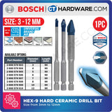 BOSCH HEX-9 HARD CERAMIC TILE DRILL  BIT SIZE 3 MM - 12 MM | UNIVERSAL BRAND FIT | LONG LIFE - 1PC