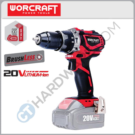 WORCRAFT CHD-S20LiB CORDLESS IMPACT HAMMER DRILL BRUSHLESS 20V 13MM [  CHDS20LiB ] [ ONE FOR ALL ]