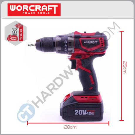 WORCRAFT CHD-S20LiB CORDLESS IMPACT HAMMER DRILL BRUSHLESS 20V 13MM [  CHDS20LiB ] [ ONE FOR ALL ]