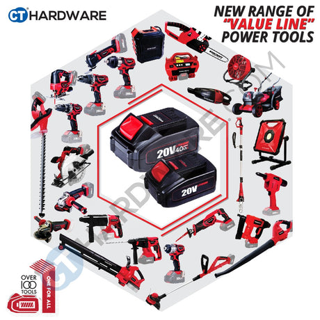 WORCRAFT CHD-S20LI CORDLESS IMPACT HAMMER DRILL 20V | 13MM | 50NM [ CHDS20LI ]-2x BATTERY PACK