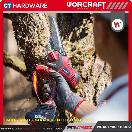 WORCRAFT CHS-S20LiB CORDLESS BRUSHLESS HANDLE MINI CHAIN SAW 20V | 6" [ CHSS20LIB ] [ ONE FOR ALL ]