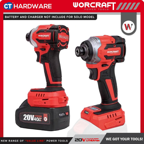 WORCRAFT CIS-S20LiBH Cordless Brushless Impact Screwdriver / Impact Driver 20V | 1/4" [CIS-S20LiBH] Pemutar Skru Impak