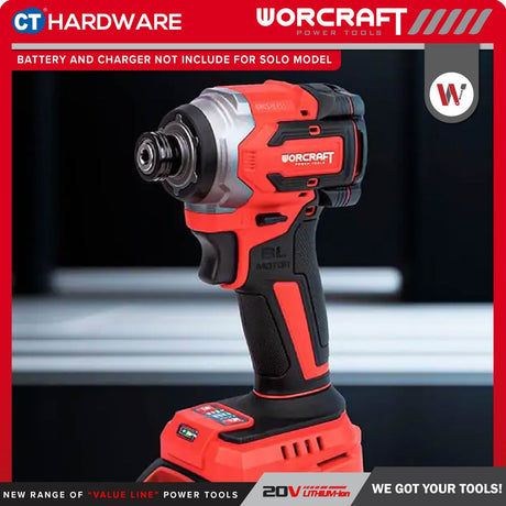 WORCRAFT CIS-S20LiBH Cordless Brushless Impact Screwdriver / Impact Driver 20V | 1/4" [CIS-S20LiBH] Pemutar Skru Impak
