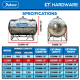 DELUXE CL20KH STAINLESS STEEL WATER TANK HORIZONTAL WITH STAND 850L | 190 GALLONS