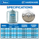 DELUXE CL60F STAINLESS STEEL WATER TANK WITHOUT STAND 3000L ( 660 GALLONS) FLAT BOTTOM