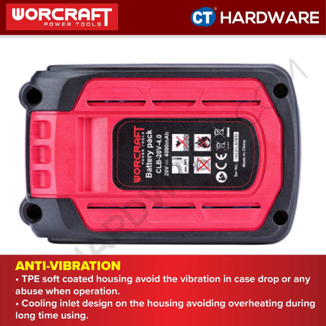 WORCRAFT CLB-20V-4.0 BATTERY PACK 20V 4.0AH (CLB20V40)