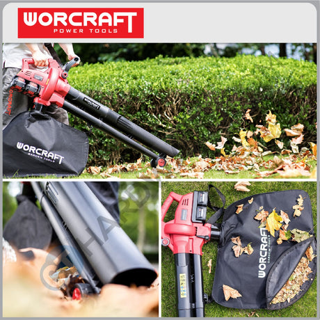 WORCRAFT CLBV-S40LI CORDLESS LEAF VACUUM BLOWER 20V+20V | 7000-12000/MIN | 21KM/H (CLBVS40LI)