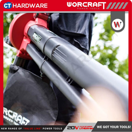 WORCRAFT CLBV-S40LI CORDLESS LEAF VACUUM BLOWER 20V+20V | 7000-12000/MIN | 21KM/H (CLBVS40LI)
