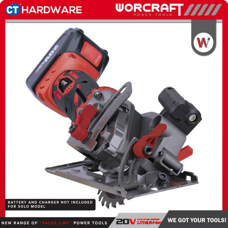 WORCRAFT CMCS-S20LIB CORDLESS BRUSHLESS MINI CIRCULAR SAW 20V | 4-1/2" | 5200RPM COME WITH 1PC BLADE 24T [ CMCSS20LIB ]