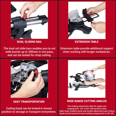 WORCRAFT CMS-S20LI  CORDLESS MITRE SAW 20V | 7-1/2" | 3600RPM [ CMSS20LI ] [ ONE FOR ALL ]