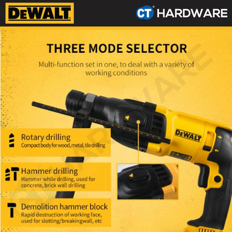 DeWalt D25133K 3-Mode SDS Plus Rotary Hammer 800W 26mm 2.6J