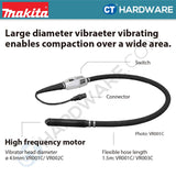 Makita VR001CZ LXT 18V Cordless Concrete Vibrator C/W 43mm X 1.5m Flexible Shaft (Body Only)