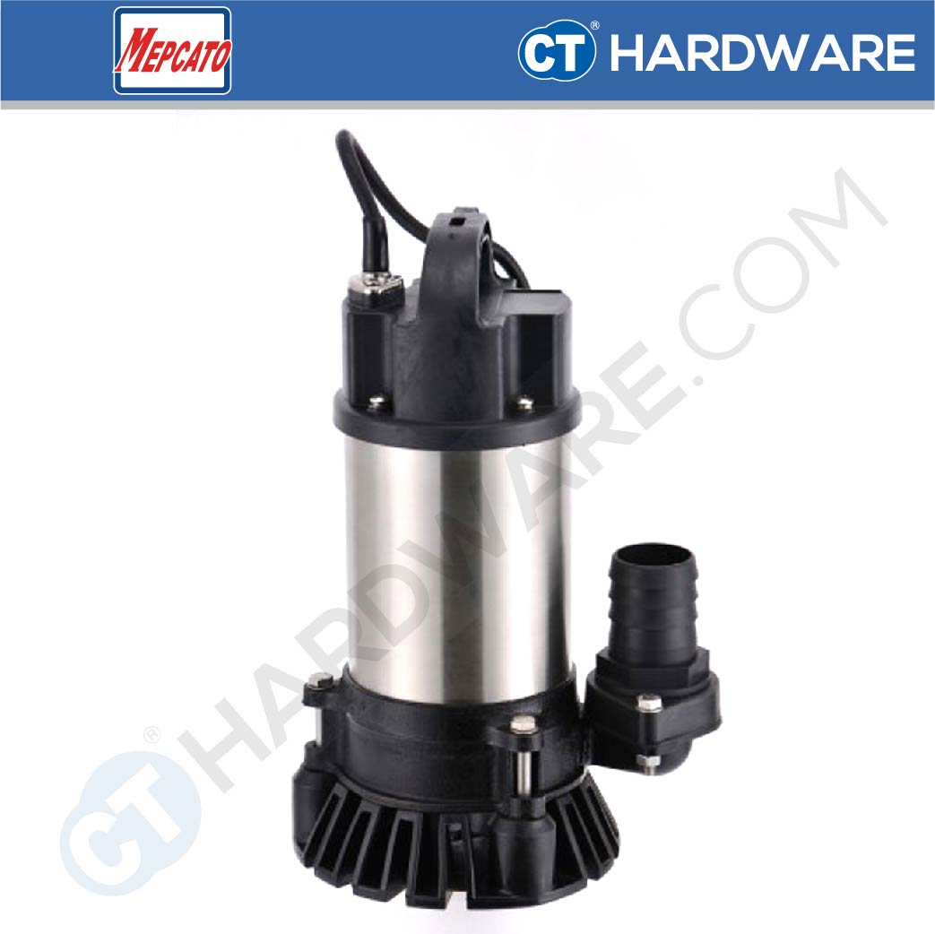 MEPCATO CP2.4SA STAINLESS STEEL SUBMERSIBLE PUMP 400W | 220L/MIN | 2" | 12M/H | 1PH | NON AUTO ( SITE DRAINAGE PUMP )WITH ITALY MECH SEAL [ CP24SA ]