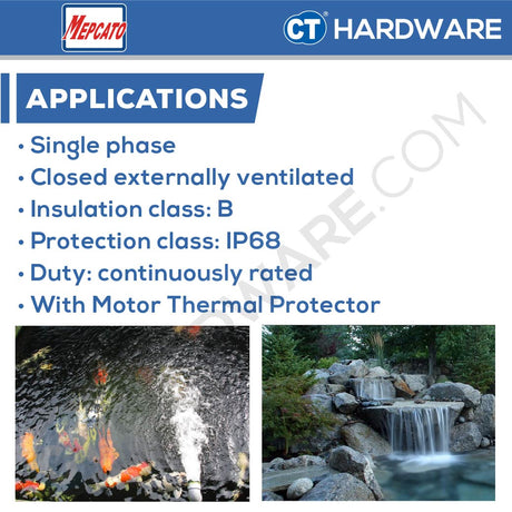 MEPCATO CP2.4SA STAINLESS STEEL SUBMERSIBLE PUMP 400W | 220L/MIN | 2" | 12M/H | 1PH | NON AUTO ( SITE DRAINAGE PUMP )WITH ITALY MECH SEAL [ CP24SA ]