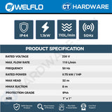 WELFLO CPM158 SINGLE STAGE CENT PUMP 1HP 110L/MIN 30M/H 1" [ BODY ONLY ]