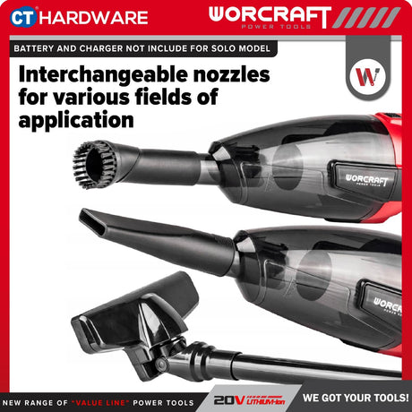 WORCRAFT CPVC-S20LiA CORDLESS PORTABLE VACUUM CLEANER 20V | 8KPA | DRY | 600ML [ CPVCS20LIA ] [ ONE FOR ALL ]
