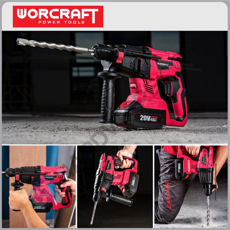WORCRAFT CRH-S20LIB SOLO CORDLESS ROTARY HAMMER 20V 3 MODE 1000RPM  W/O BATT & CHAGER ( SOLO UNIT ) BRUSHLESS MOTOR (CRHS20LIBSOLO)