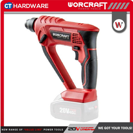 WORCRAFT CRH-S20LiEM Cordless Rotary Hammer 2-Mode | 20V | 900RPM | SDS PLUS Come With 1x 2.0Ah Battery + 1x Charger