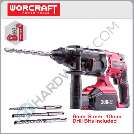 WORCRAFT CRH-S20LIT CORDLESS ROTARY HAMMER 20V 3 MODE 1000RPM (SDS PLUS) (CRHS20LIT)