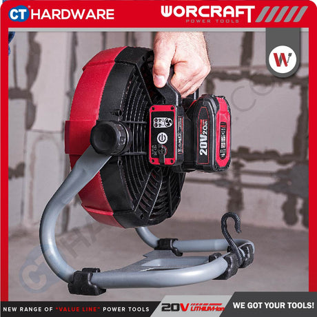WORCRAFT CJF-S20Li CORDLESS JOBSITE FAN 20V | 9" [ CJFS20LI ] [ ONE FOR ALL ]