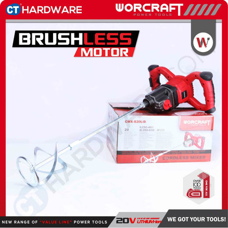 WORCRAFT CMX-S20LiB CORDLESS BRUSHLESS MIXER 20V | 250-500RPM | M14 | 80L [ CMXS20LIB ] [ ONE FOR ALL ]