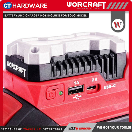 WORCRAFT CUA-S20LI SOLO POWER ADAPTOR / LED LIGHT 20V | 5W | 400 LUMENS | USB TYPE C - [ CUAS20LISOLO ]
