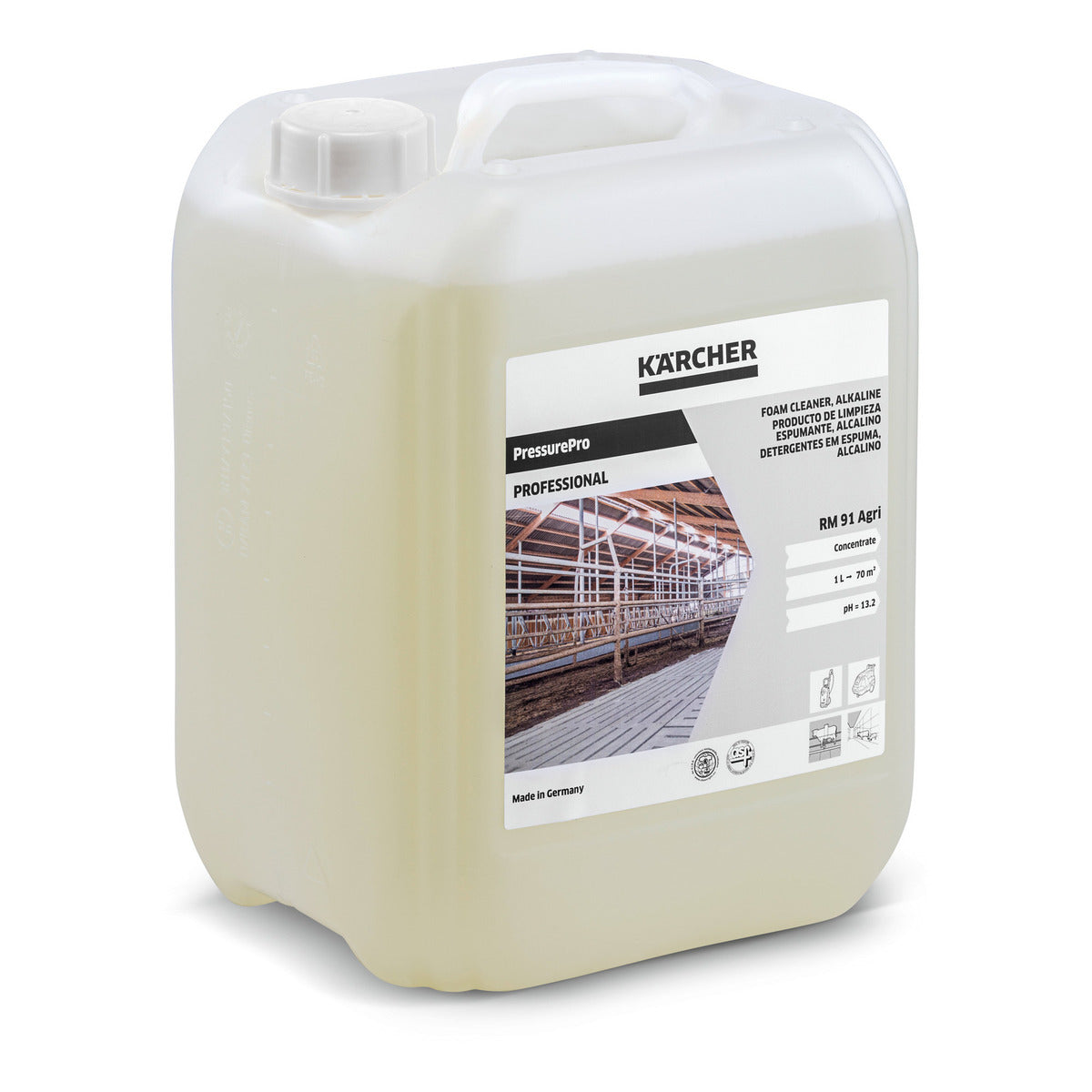 Karcher 62956540 RM91 AGRI Foam Cleaner, Alkaline, 10 Litres