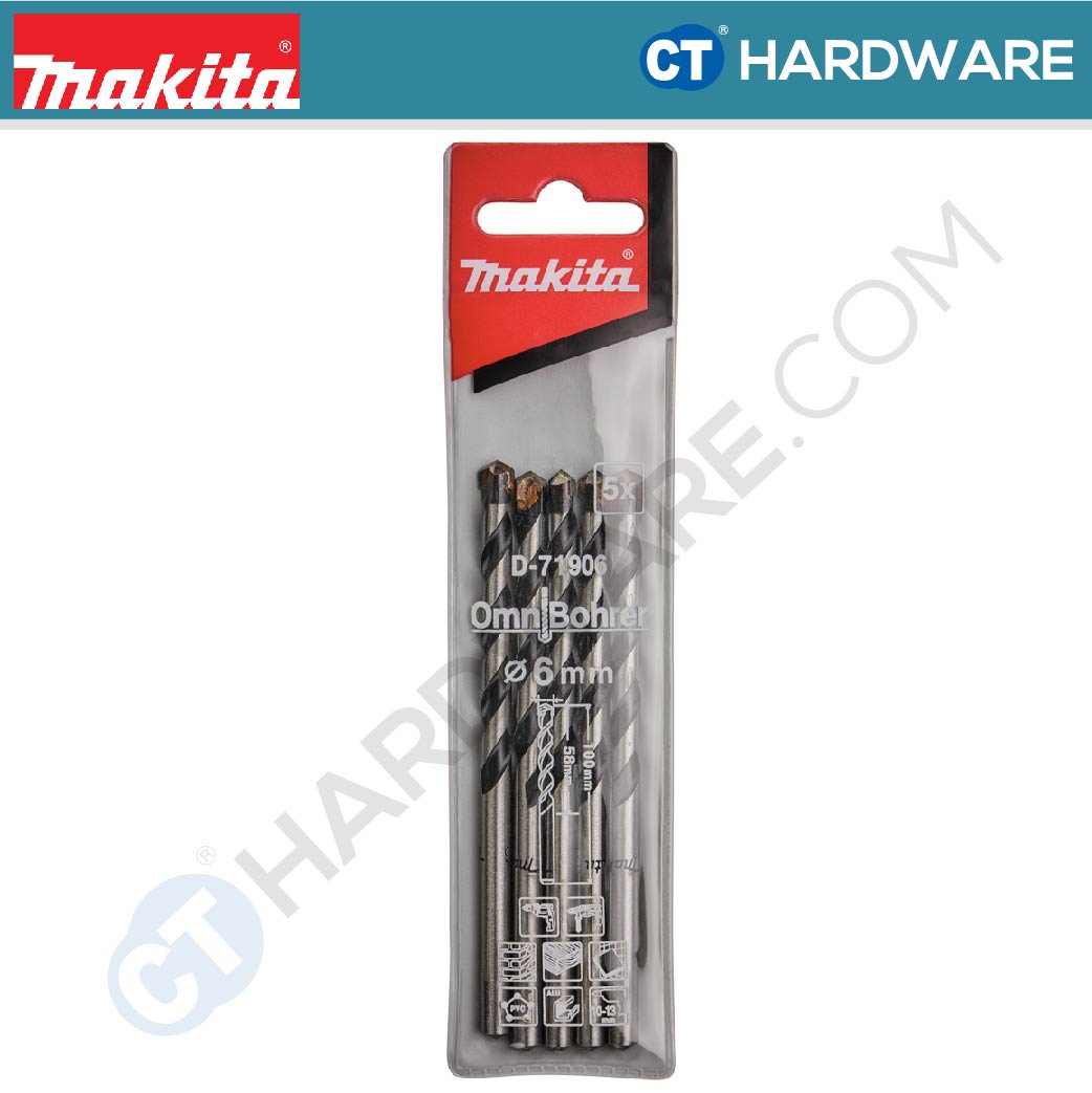 Makita TCT Drill Bit With Straight Shank 3-10 Mm Diameter | Multi Material Multiple