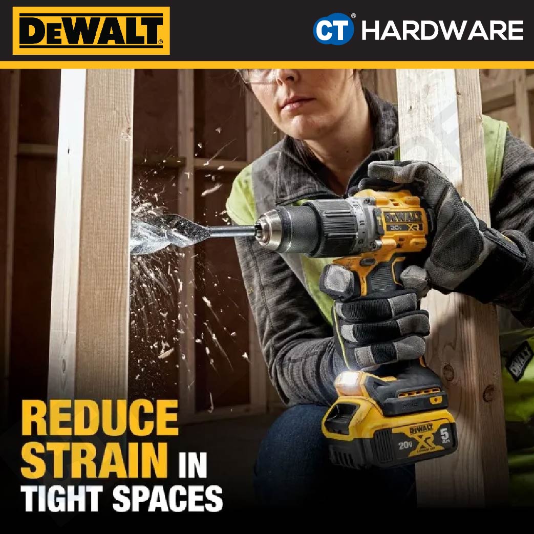 DEWALT DCD805M2T CORDLESS BRUSHLESS HAMMER DRILL DRIVER 20V 13MM COME WITH 2PCS BATTERY 20V 4.0AH & 1PC CHARGER