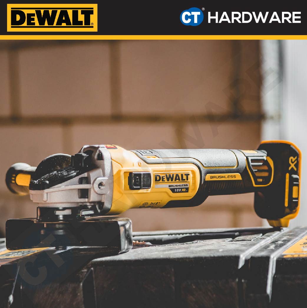 DEWALT DCG405N BRUSHLESS CORDLESS GRINDER 20V 4" 100MM (M10) 9000RPM WITHOUT BATTERY & CHARGER