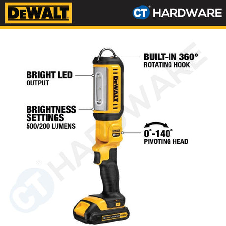 DeWalt DCL050 LED Handheld Worklight 20W Max 500lm (Tool Only)