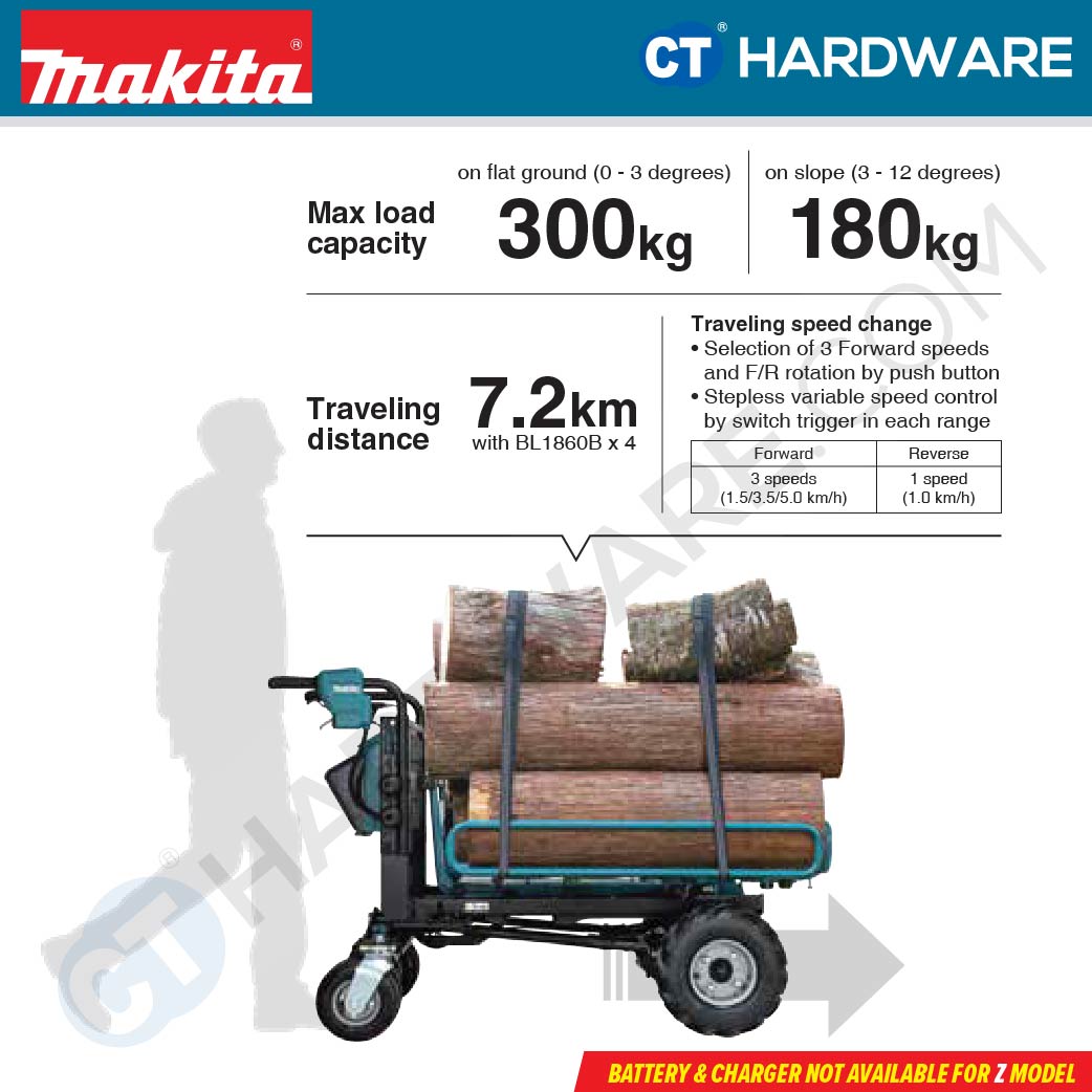 MAKITA DCU604Z CORDLESS POWERED WHEELBARROW 18Vx2 WITHOUT BATTERY AND CHARGER