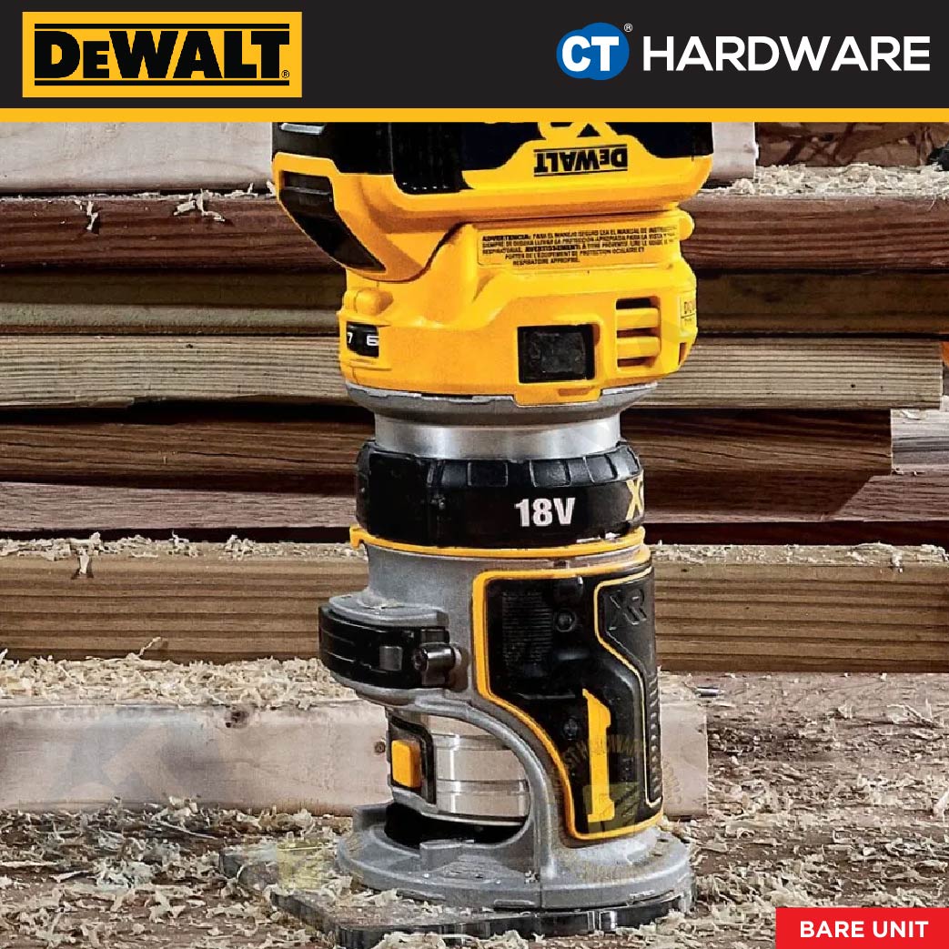 DEWALT DCW600N CORDLESS BRUSHLESS ROUTER 20V 6-8MM COLLET 16000-25500RPM WITHOUT BATTERY AND CHARGER( BARE UNIT)