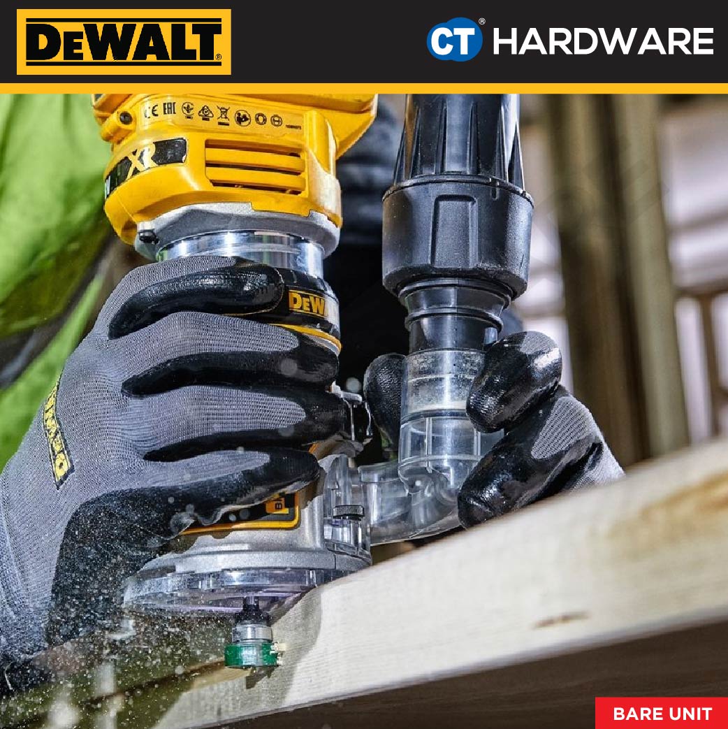 DEWALT DCW600N CORDLESS BRUSHLESS ROUTER 20V 6-8MM COLLET 16000-25500RPM WITHOUT BATTERY AND CHARGER( BARE UNIT)