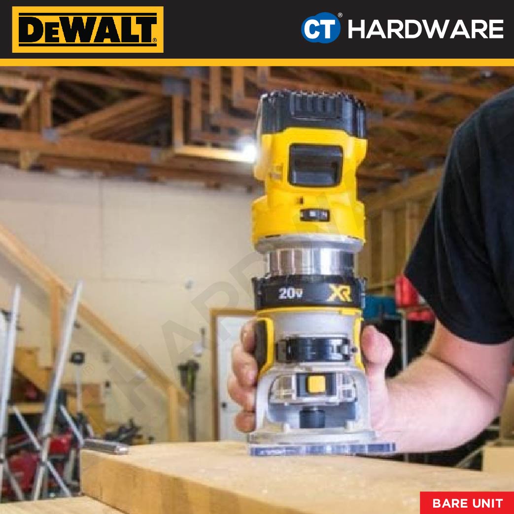 DEWALT DCW600N CORDLESS BRUSHLESS ROUTER 20V 6-8MM COLLET 16000-25500RPM WITHOUT BATTERY AND CHARGER( BARE UNIT)
