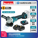 MAKITA DGA406 RME / RFE / Z 18V 100MM (4") CORDLESS ANGLE GRINDER (LXT SERIES)