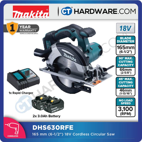 Makita DHS630RME/ RFE/ Z 165 mm (6-1/2") 18v Cordless Circular Saw 165mm (LXT Series)