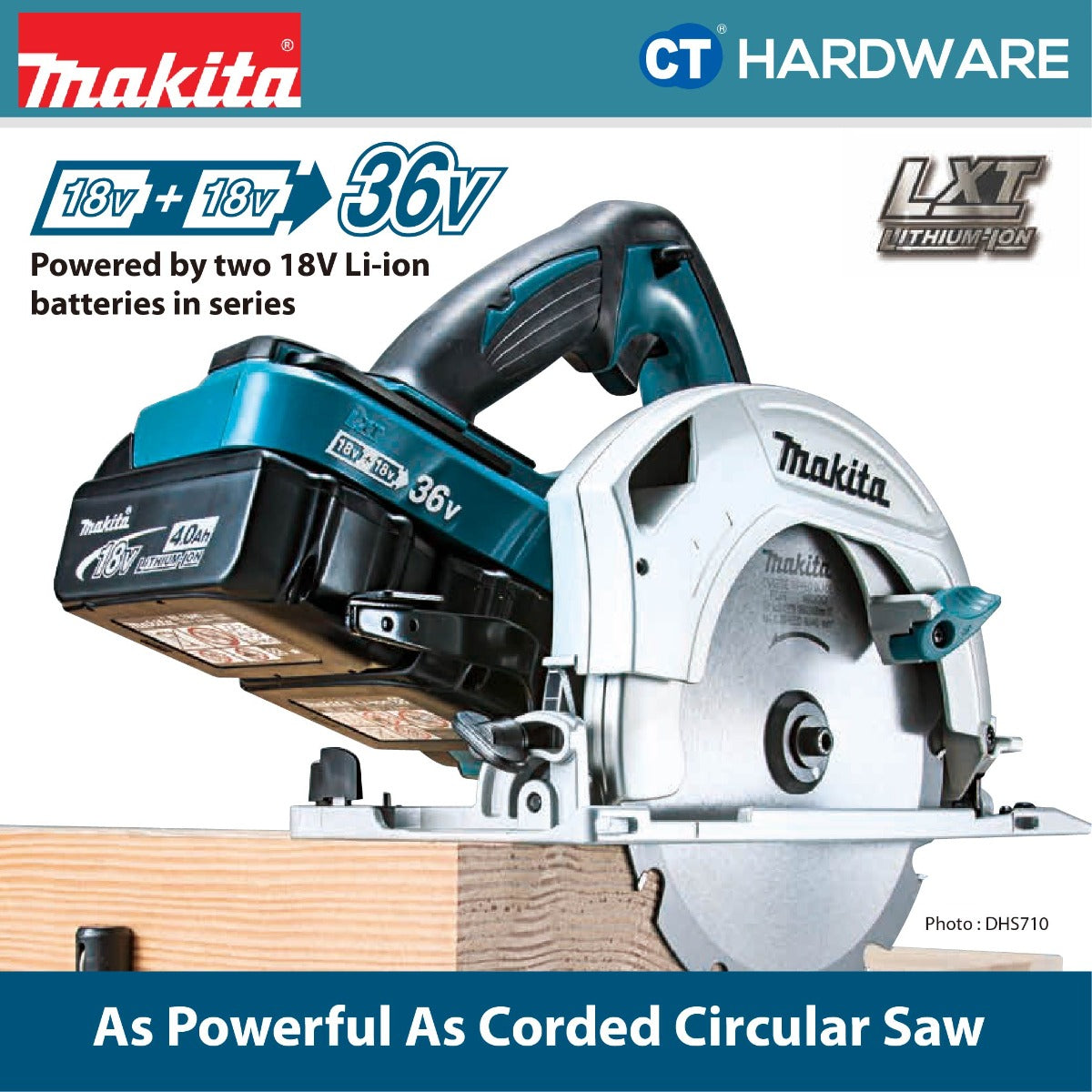 MAKITA DHS710RF2J 18Vx2 CORDLESS CIRCULAR SAW 18V 3.0AH 7-1/2" 4800RPM WITH 2 BATTERY & 1 CHARGER