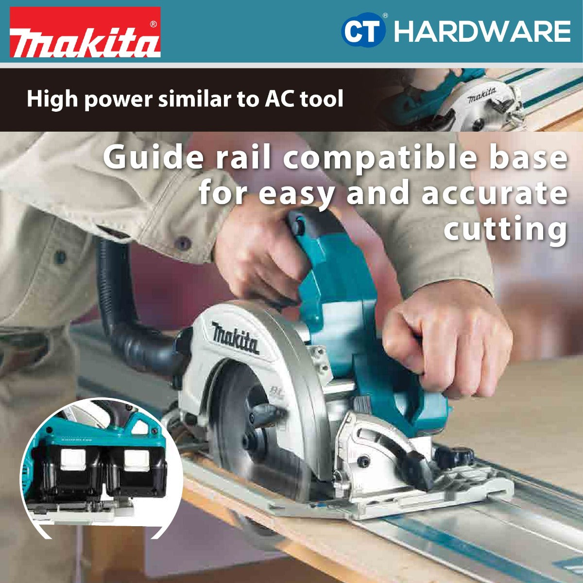 MAKITA DHS782Z CORDLESS CIRCULAR SAW 18V X 2  7/12"(190MM) 6000RPM WITHOUT BATTERY & CHARGER ( SOLO )