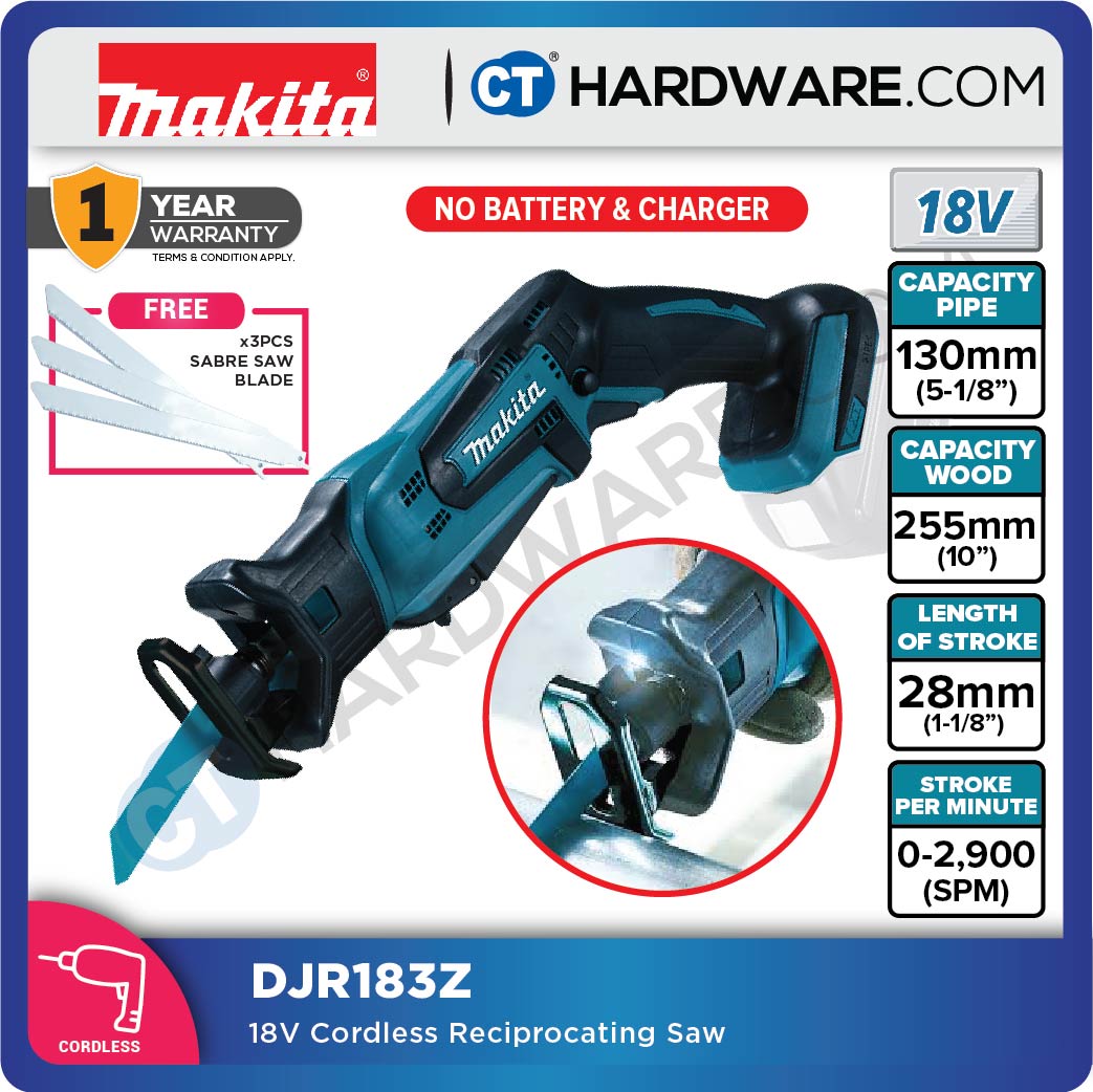 MAKITA DJR183Z CORDLESS RECIPROCAL SAW (LXT SERIES)