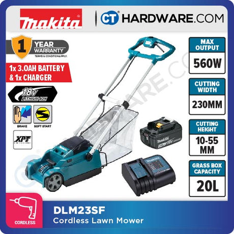 MAKITA DLM230SF / DLM230Z CORDLESS LAWNMOWER 18V | 9"  | 560W | 7000RPM | 20L [ DLM230 ]