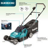 MAKITA DLM382PT2/ CM2/ Z CORDLESS LAWN MOWER 18V X 2 3700RPM GRASS BOX 40L