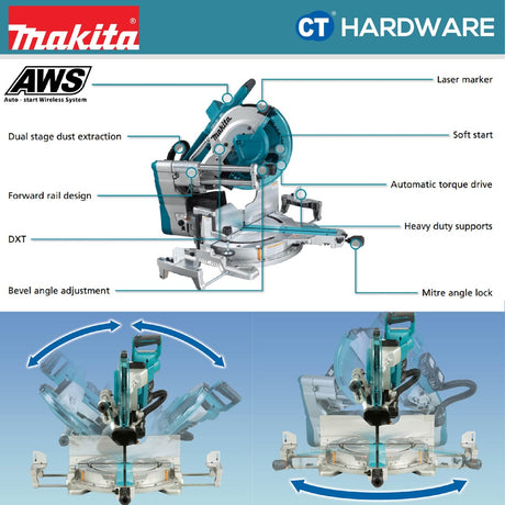 MAKITA DLS211Z BRUSHLESS SLIDE COMPOUND MITRE SAW 18V 12" 4400RPM WITHOUT BATTERY & CHARGER ( SOLO )