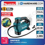 MAKITA DMP181Z CORDLESS INFLATOR 18V 1110KPA 7L/MIN WITHOUT BATTERY & CHARGER