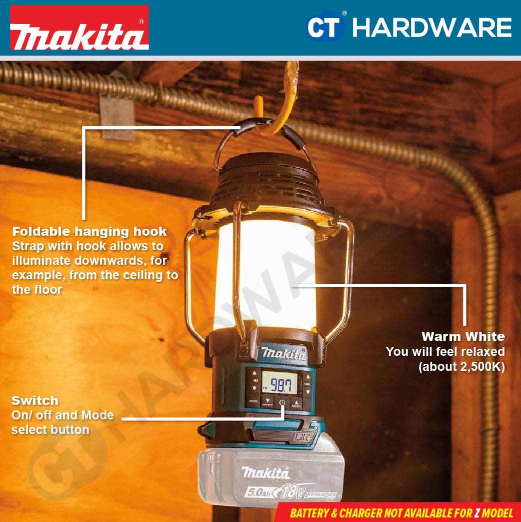 MAKITA DMR055 CORDLESS 18V RADIO WITH LATERN WITHOUT BATTERY AND CHARGER