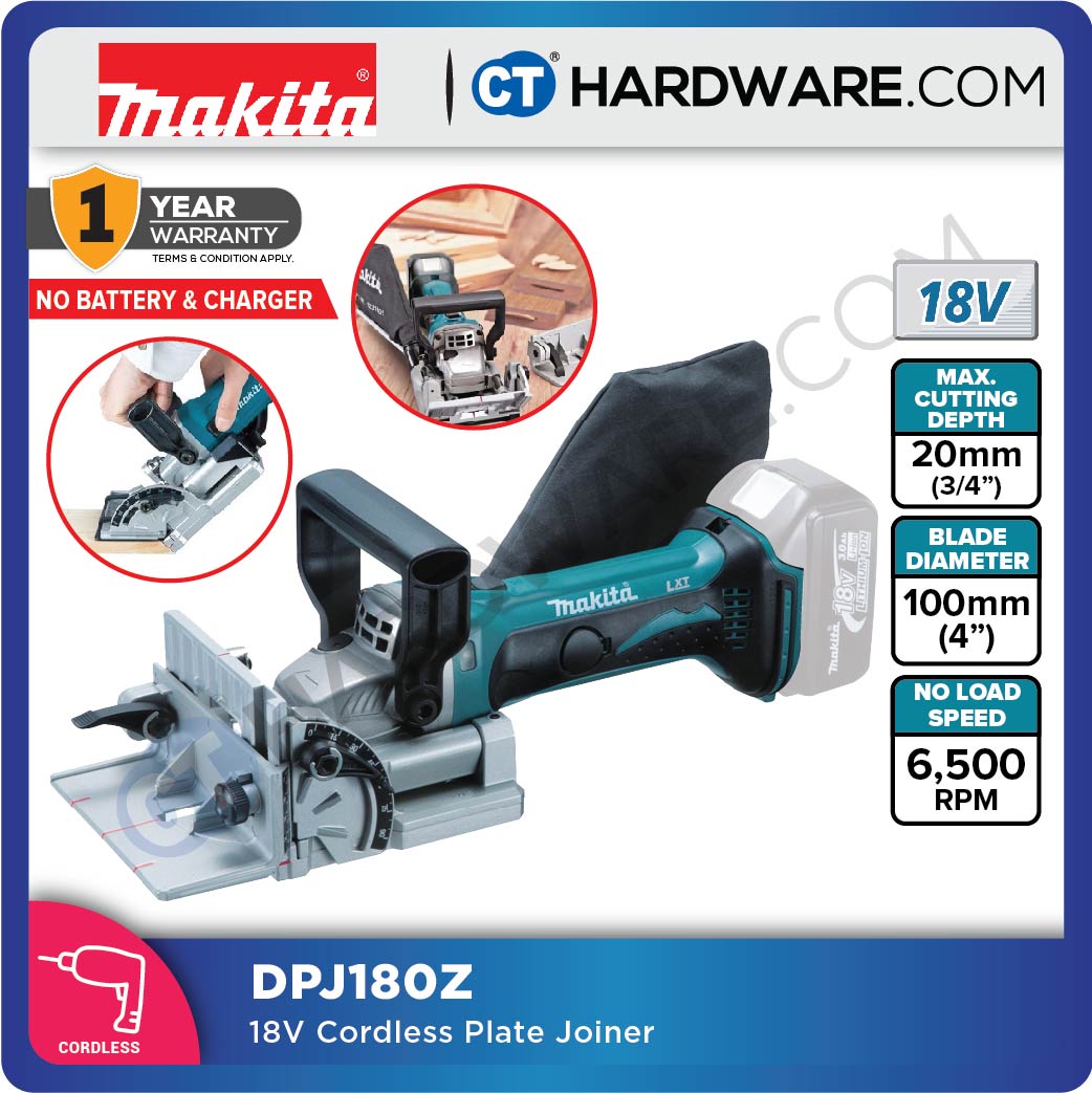 MAKITA DPJ180Z 18V CORDLESS PLATE JOINTER (BODY ONLY) (LXT SERIES)